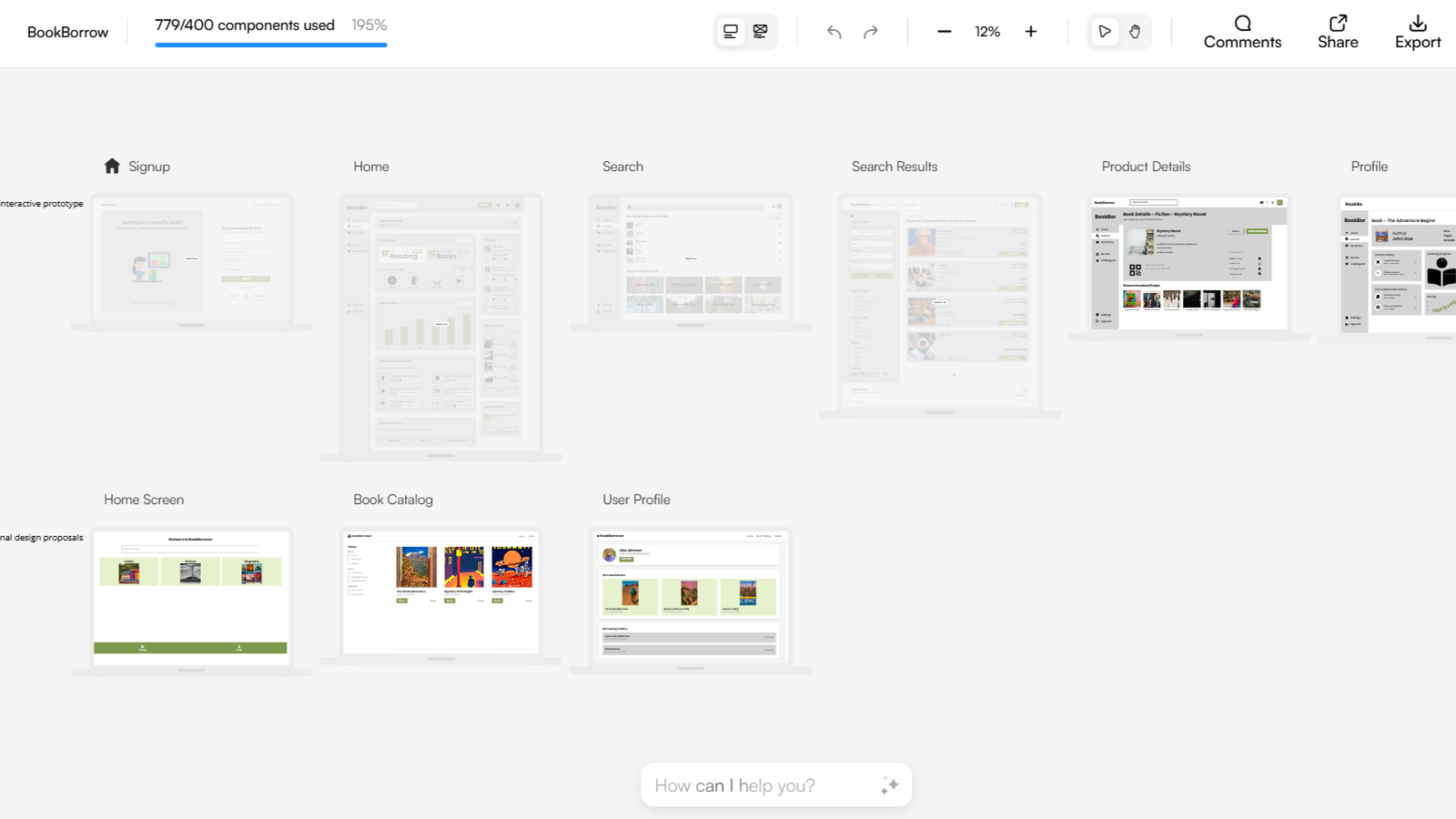 Figure 2. App screens generated by Uizard