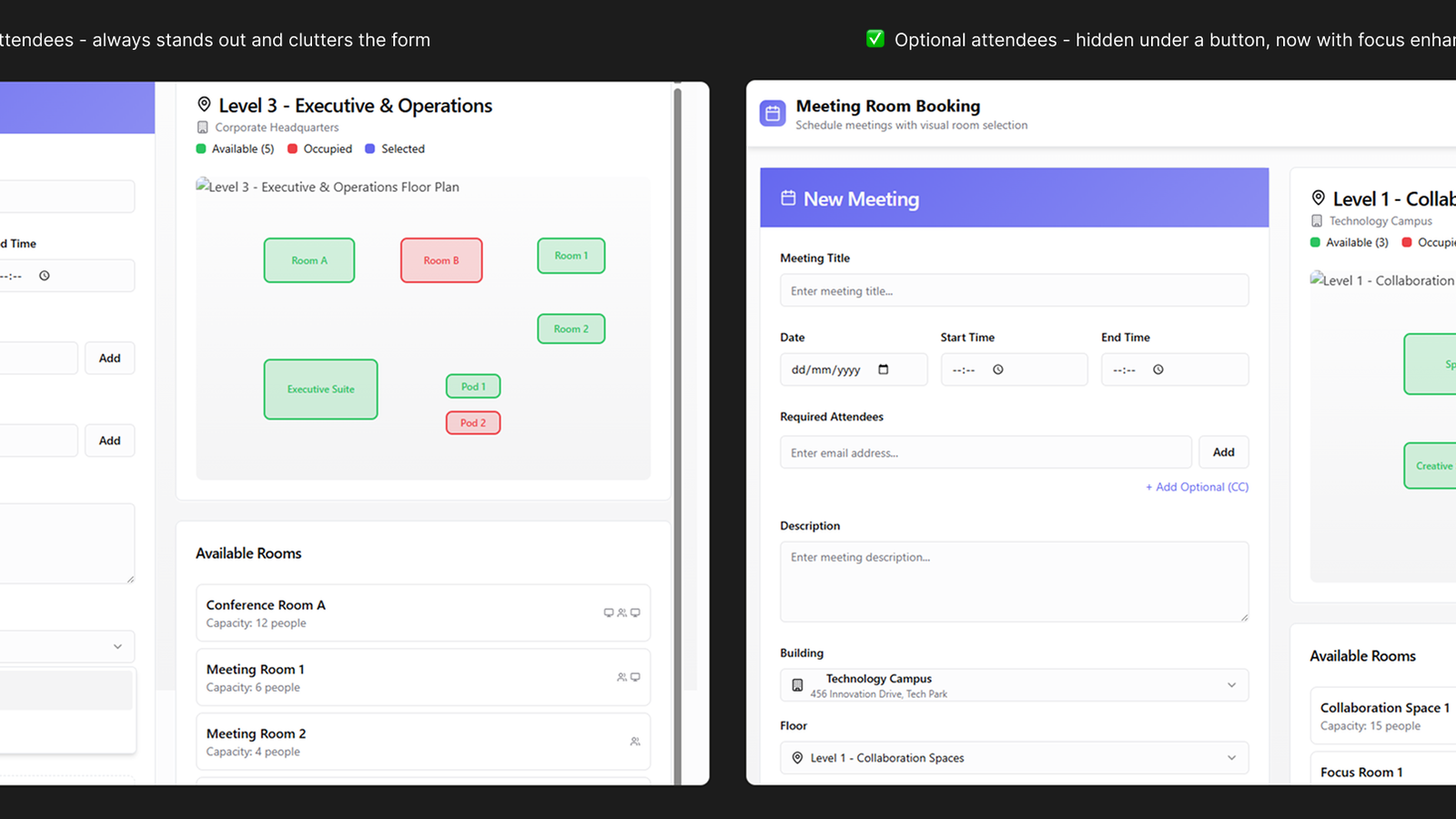 4 - Optional attendees - make it really look optional