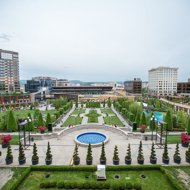 Centric Romania office in Iasi looking out over the Palas gardens