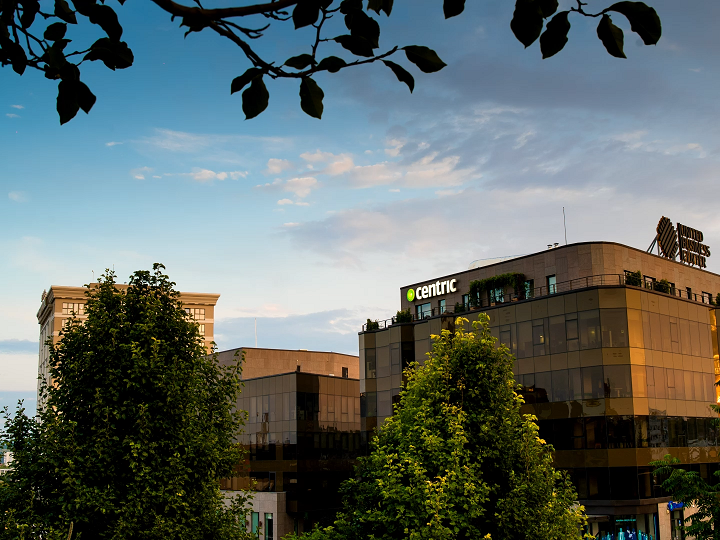 Centric Iasi office from the park in Palas